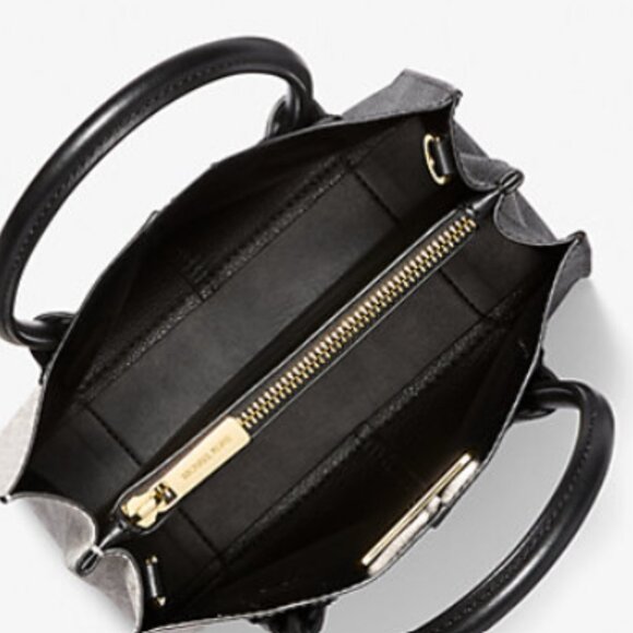 Michael Kors Mercer Medium Women Satchel Messenger Crossbody Bag - Black Multi - Picture 2 of 7